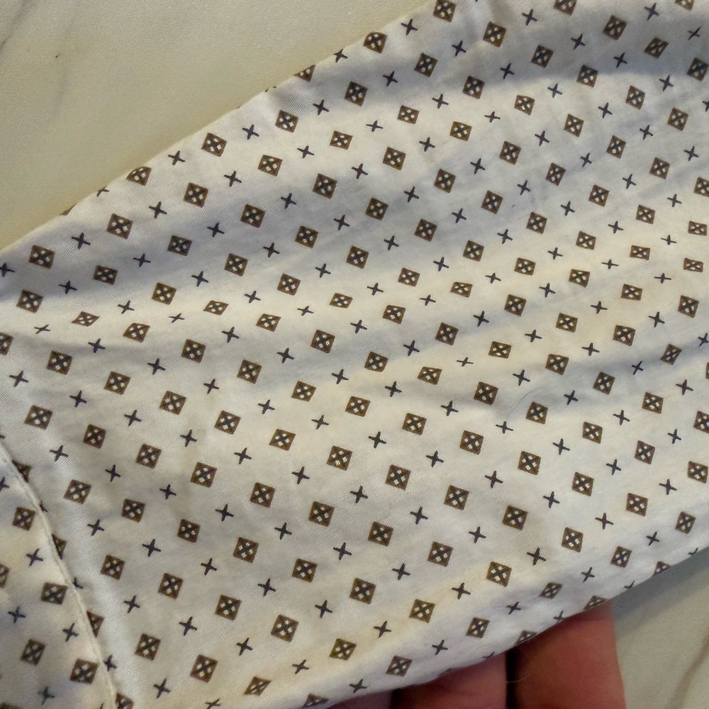 Express White And Black Patterned Button Down Dre… - image 2